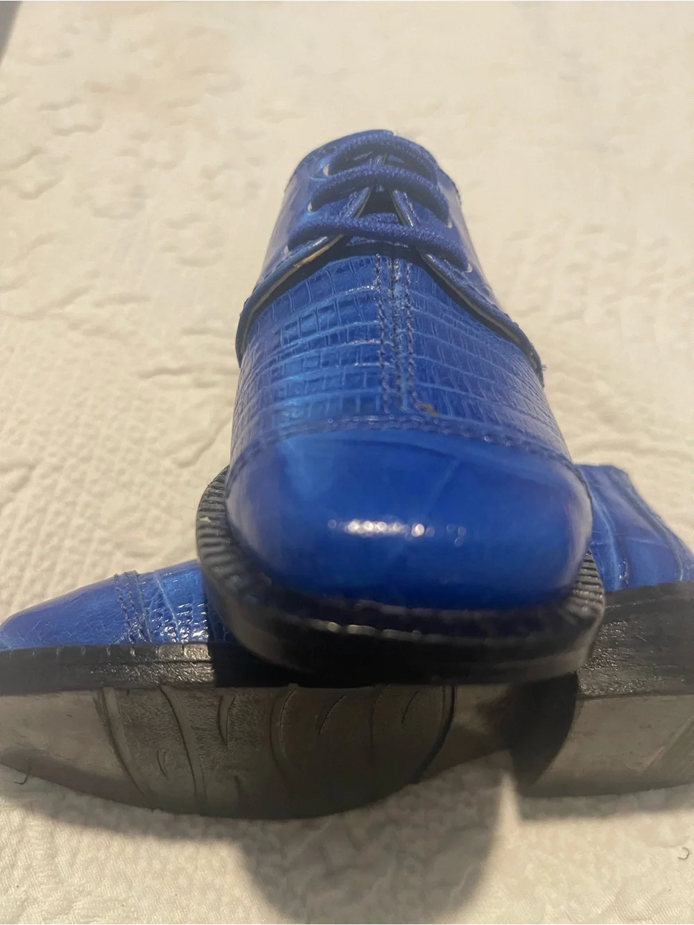 Gliders Toddlers Size 6 Royal Blue Leather Lace up Lace-Up Dress Shoes